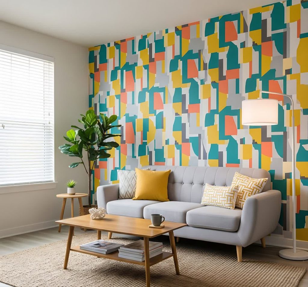 Peel and stick wallpaper for renters in a stylish apartment living room
Peel and Stick Wallpapers for Renters