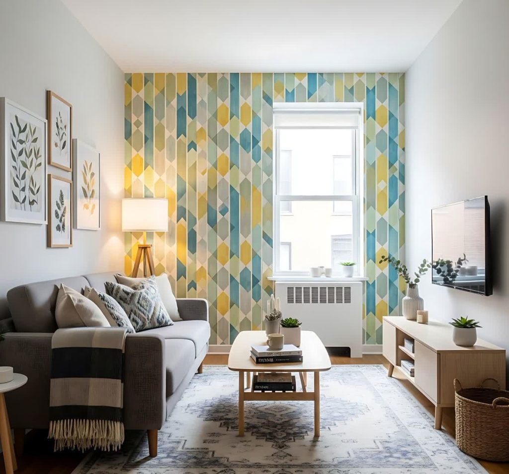 Budget-friendly wall decor with peel-and-stick wallpaper accent wall